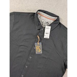 Frontier Threads Weatherproof Mens Sueded Jersey Button Down Shirt Black Large L
